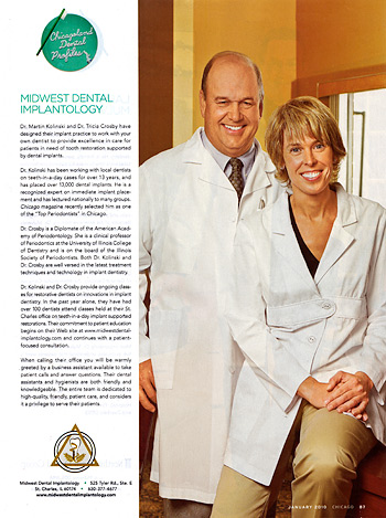 Dr. Kolinski and Dr. Crosby in Chicago magazine