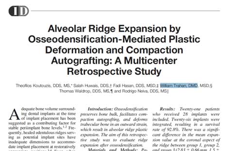 Alveolar Ridge Expansion by Osseodensification